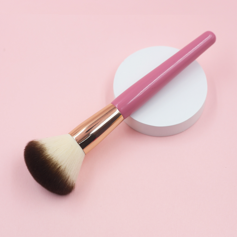 Nylon wool aluminum tube rose red handle loose powder brush