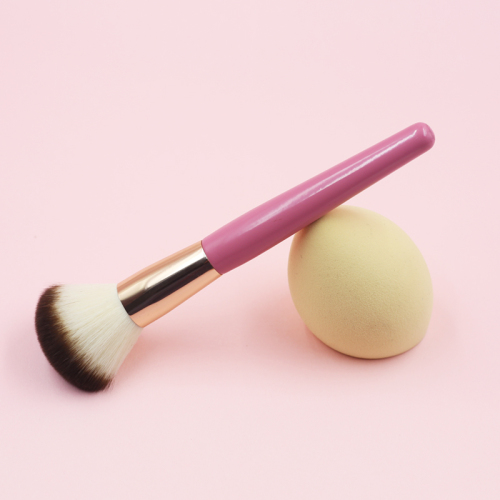 Nylon wool aluminum tube rose red handle loose powder brush