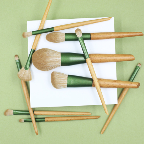 10pcs Yellow-green color makeup brush set