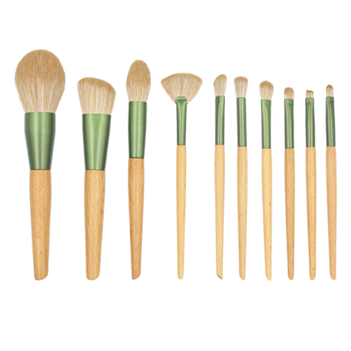 10pcs Yellow-green color makeup brush set