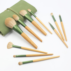 10pcs Yellow-green color makeup brush set