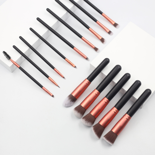 14pcs Black Gold Synthetic Hair Makeup Brush Set