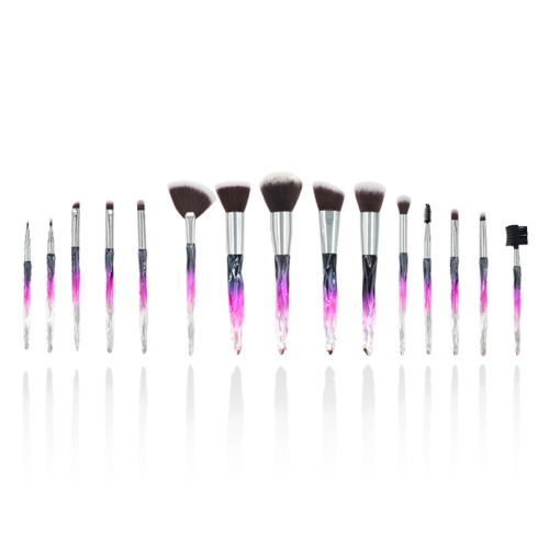 M1503 Crystal series makeup brushes can be customized with various rose crystal gradient handles