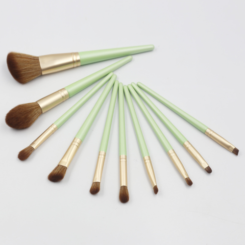 M1020 Lake Green Synthetic Hair Makeup Brush Set with Wooden Handle