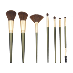 M707 dark green handle brown bristle makeup brush set