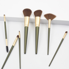 M707 dark green handle brown bristle makeup brush set