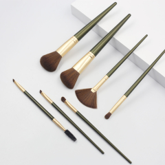 M707 dark green handle brown bristle makeup brush set