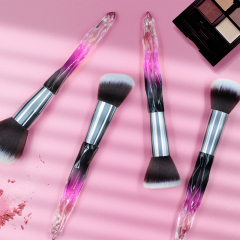 M1503 Crystal series makeup brushes can be customized with various rose crystal gradient handles