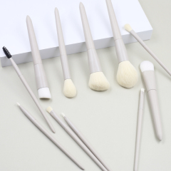 M1114 Factory custom skin-friendly gray hairy white handle make-up brush set