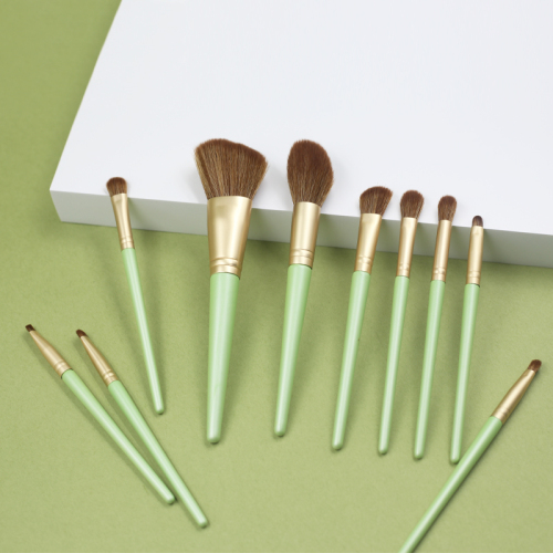 M1020 Lake Green Synthetic Hair Makeup Brush Set with Wooden Handle