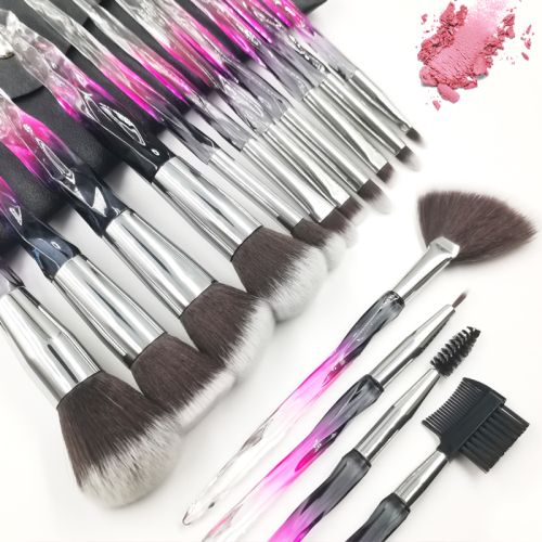 M1503 Crystal series makeup brushes can be customized with various rose crystal gradient handles