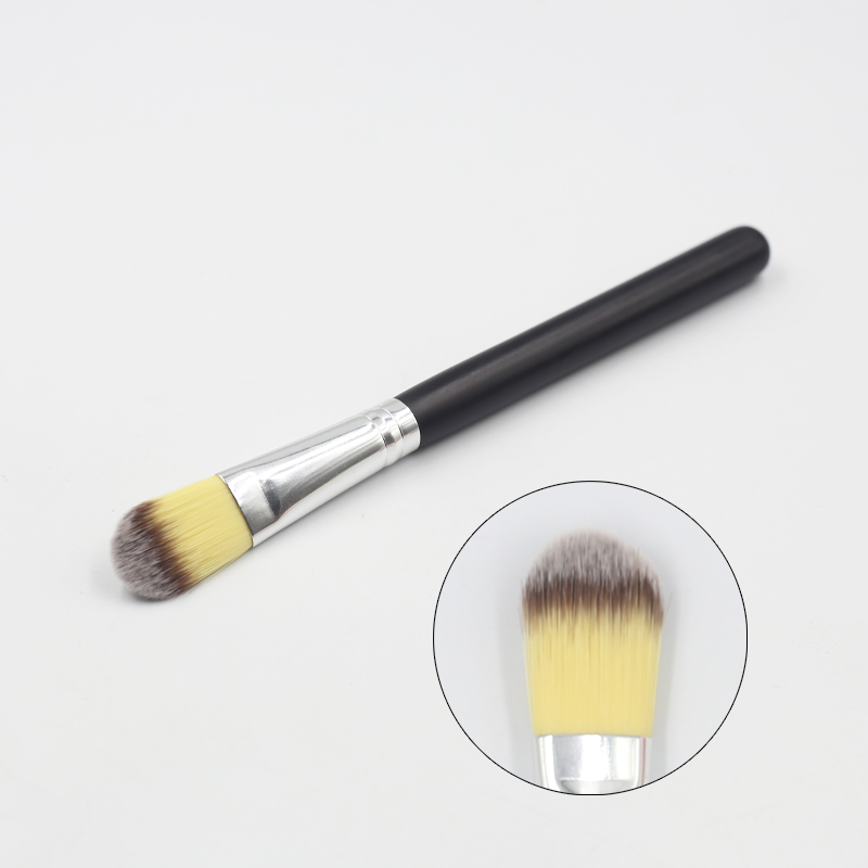 High quality wooden handle thickened aluminum tube tongue shaped small foundation brush
