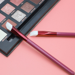 High quality red wooden handle thickened aluminum tube white synthetic hair square eyebrow brush