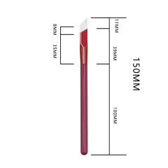 High quality red wooden handle thickened aluminum tube white synthetic hair square eyebrow brush