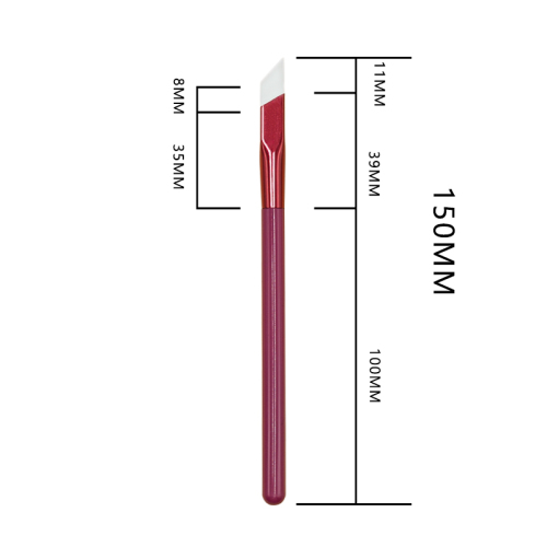High quality red wooden handle thickened aluminum tube white synthetic hair square eyebrow brush