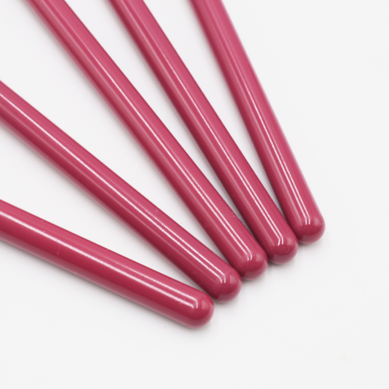 High quality red wooden handle thickened aluminum tube white synthetic hair square eyebrow brush