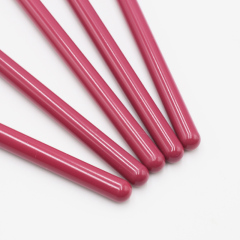 High quality red wooden handle thickened aluminum tube white synthetic hair square eyebrow brush