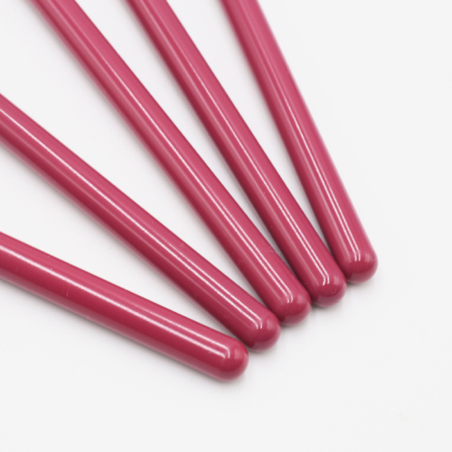 High quality red wooden handle thickened aluminum tube white synthetic hair square eyebrow brush