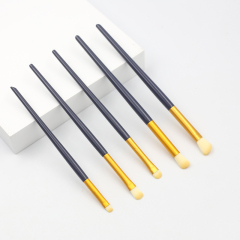 5pcs high quality purple handle thickened aluminum tube white hair eye brush