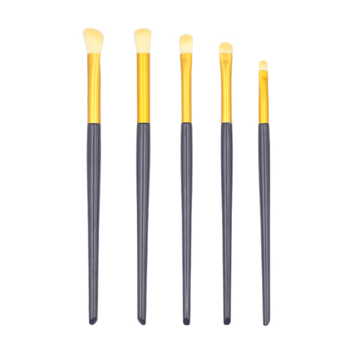 5pcs high quality purple handle thickened aluminum tube white hair eye brush