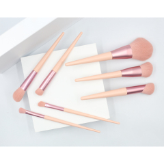 12pcs high quality pink wooden handle reinforced aluminum tube synthetic wool makeup set brush