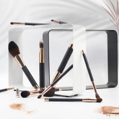 11pcs high quality magnetic black handle reinforced aluminum tube synthetic hair makeup brush