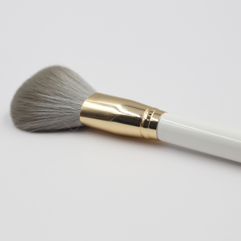 High quality white wood handle with thick aluminum tube grey hair loose paint