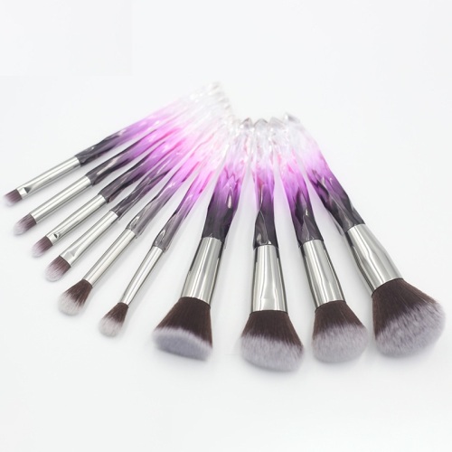 10pcs high quality acrylic handle thickened aluminum tube synthetic wool makeup brush