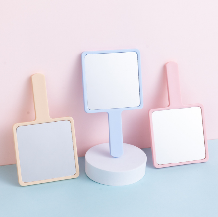 High quality hand-held square makeup mirror in various colors