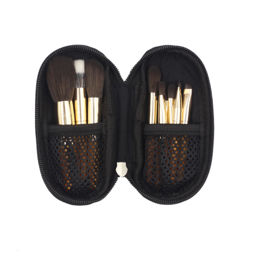 pcs high quality wooden handle thickened aluminum tube black synthetic wool makeup set brush