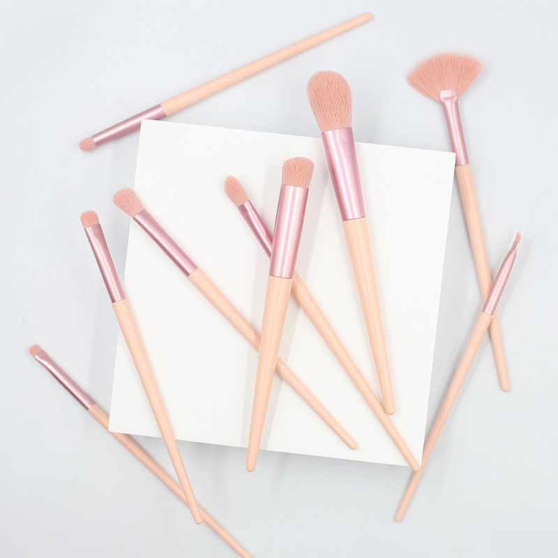 12pcs high quality pink wooden handle reinforced aluminum tube synthetic wool makeup set brush
