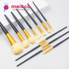 12pcs high quality dark purple wooden handle thickened aluminum tube synthetic wool makeup set brush