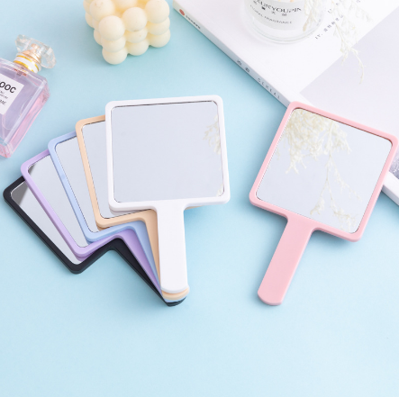 High quality hand-held square makeup mirror in various colors