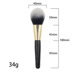 High quality black wood handle thickened aluminum tube black grey brush