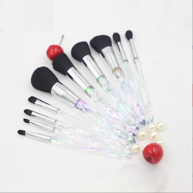 10pcs high quality acrylic handle thickened aluminum tube synthetic wool makeup brush