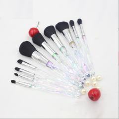 10pcs high quality acrylic handle thickened aluminum tube synthetic wool makeup brush
