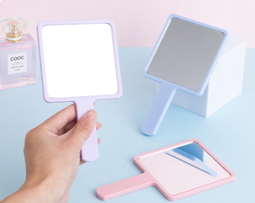 High quality hand-held square makeup mirror in various colors