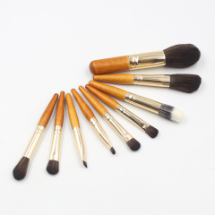 pcs high quality wooden handle thickened aluminum tube black synthetic wool makeup set brush
