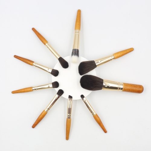 pcs high quality wooden handle thickened aluminum tube black synthetic wool makeup set brush