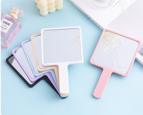High quality hand-held square makeup mirror in various colors