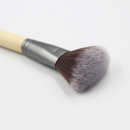 High quality yellow wood handle thickened aluminum tube brown synthetic wool brush