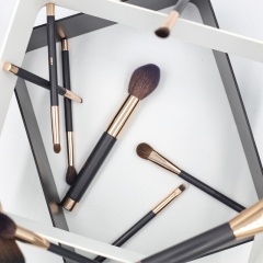 11pcs high quality magnetic black handle reinforced aluminum tube synthetic hair makeup brush