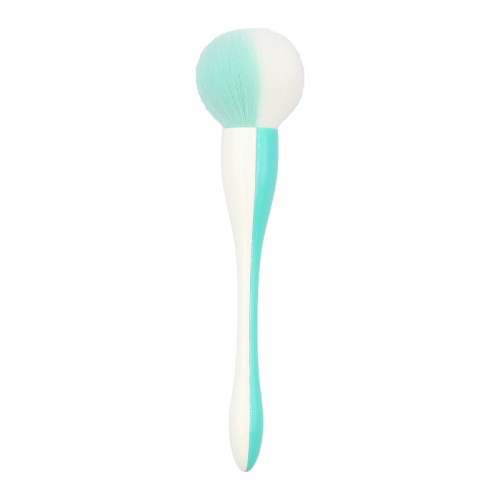 High quality cyan and white two-color handle reinforced aluminum tube synthetic hair foundation makeup brush