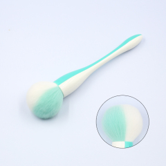 High quality cyan and white two-color handle reinforced aluminum tube synthetic hair foundation makeup brush
