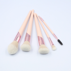 5pcs high quality pink thickened aluminum tube makeup brush