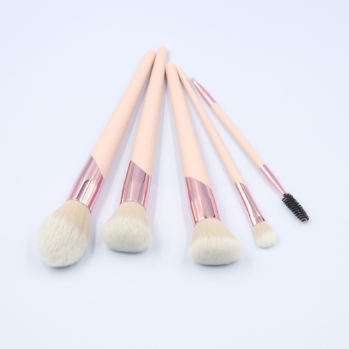 5pcs high quality pink thickened aluminum tube makeup brush