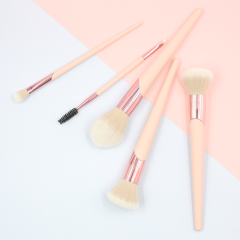 5pcs high quality pink thickened aluminum tube makeup brush