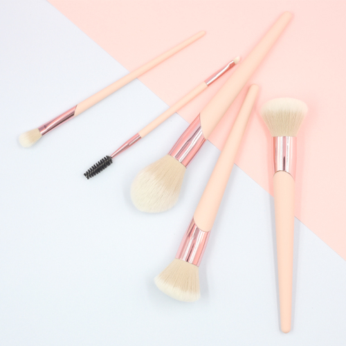 5pcs high quality pink thickened aluminum tube makeup brush