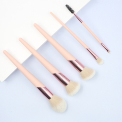 5pcs high quality pink thickened aluminum tube makeup brush