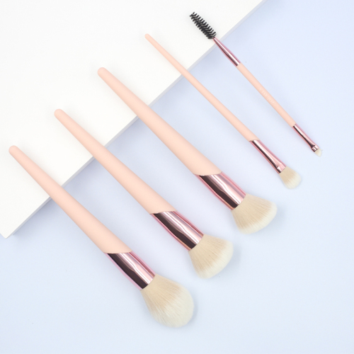 5pcs high quality pink thickened aluminum tube makeup brush